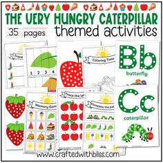 the very hungry caterpillar themed activities for children to learn and practice their letters