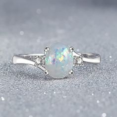 Gender:Women's; Gemstone:Opal; Gemstone Color:Multicolor; Quantity:1PC; Shape:Oval; Style:Classic,Sweet,Birthstones; Jewelry Type:Band Ring; Occasion:Gift,Birthday,Anniversary,Wedding,Party Evening Wear,Daily; Material:Alloy; Ring Size:9,8,7,6,5; Design:Classic; Product Dimensions:0.0000.0000.000; Shipping Weight:0.010; Package Dimensions:1.01.01.0; Net Weight:0.000; Listing Date:09/08/2020; Special selected products:COD; products source:online-scm Natural Moonstone Ring, Different Ring Styles, Safire Jewelry, Pretty Gemstones, Birthday Proposal, Gemstones Rings, Rings Oval, Unique Opal, Opal Birthstone