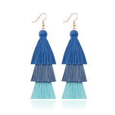 The new fringed earrings are extremely beautiful, and can be matched with any long skirt and hairstyle to add extra points to your look! Product Information: Length: 10.5cm Weight: 10.5g Bohemian Blue Fringe Tassel Earrings, Blue Bohemian Tassel Earrings, Summer Latkan Tassel Dangle Earrings, Summer Tassel Dangle Earrings, Bohemian Blue Tassel Earrings For Summer, Blue Bohemian Tassel Earrings For Summer, Summer Latkans Tassel Dangle Earrings, Summer Tassel Dangle Earrings With Latkans, Elegant Summer Tassel Chandelier Earrings