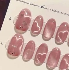 Pink Korean Nail Art, Cute Korean Nails Almond, Aesthetic Nails Pink, Coquette Nails Aesthetic, French Manicure Matte, Cute Nails Simple, Pastel Nails Spring, Almond Nails White, Nail Art Korean