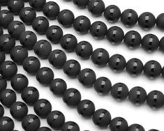 Beaders love our black onyx beads because of their great color, polish, and consistency.    Nearly all black onyx beads on the market today, including ours, are color enhanced. This centuries-old process creates a permanent, consistent black color and does not reduce the value of the beads. Beaders love our black onyx beads because of their great color, polish, and consistency. Black Onyx is never going out of style! Use these beads in practically any design - they always look great. Nearly all Black Gemstone Beads For Jewelry Making, Black Faceted Round Beads, Black Onyx Round Beads, Black Onyx Gemstone Beads, Black Gemstone Round Beads, Black Round Gemstone Beads, Black Onyx 8mm Beads, Black Gemstone Round Beads Jewelry, Black Gemstone Beads Jewelry