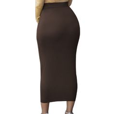 Coffee High-waisted Bodycon Maxi Skirt Brown High Waist Stretch Mini Skirt, Brown Stretch High Waist Mini Skirt, Casual Brown High Waist Pencil Skirt, Fitted Brown Skirt Solid Color, Fitted Solid Brown Skirt, Fitted Solid Color Brown Skirt, High Waist Brown Skirt, Brown Solid Color Mini Skirt, Brown Stretch Pencil Mini Skirt