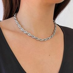 Brand New White Gold Women's Braided Rope Chain Necklace Details: Length 20" Width 5mm Genuine 18k White Gold Plated Sterling Silver Retail Price $300 Buy With Confidence From A Top Rated Seller W/ A 99%+ Feedback Rating. A0190 (Id-202) Silver Chain Link Necklace With Clavicle Chain, Silver Clavicle Chain Link Necklace, Silver Rope Chain Necklace For Gift, White Gold Round Rope Chain Necklace, Metal Link Rope Chain Jewelry, White Gold Link Necklace With Clavicle Chain, White Gold Rope Chain Link Necklace, White Gold Link Necklace With Rope Chain, Silver Rope Chain Necklace With Round Pendant