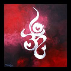 a painting with white paint on it that says om shanti and the word om shanti written in cursive writing