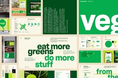 an assortment of brochures and flyers designed to look like veggies