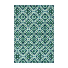 Dian 5 x 8 Area Rug, Blue, Green, White Indoor Outdoor, Intricate Design By Casagear Home Lattice Patio, Widget Wallpaper, Blue Silk Saree, Outdoor Trellis, Florida Room, Pool Landscape, Wallpapers Pictures, Polypropylene Rugs, Rug Ideas