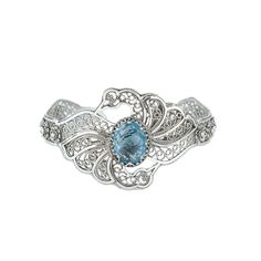 Blue Topaz Gemstone 925 Sterling Silver Artisan Crafted Filigree Art Double Swan Design Cuff Bracelet Swan Design, Filigree Bracelet, Filigree Jewelry, Silver Polish, Blue Topaz Gemstone, Bracelet Blue, Sterling Silver Filigree, Sky Blue Topaz, Sterling Silver Cuff Bracelet