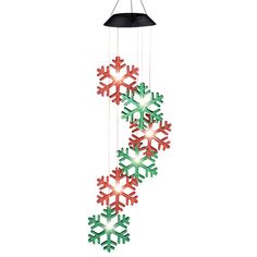 You'll Love Seeing These Festive Snowflakes In Your Yard, Day And Night. This Colorful Mobile Features Glittery Snowflakes For A Delightful Display. Each Snowflake Automatically Shines At Night With Solar-Powered Light. Includes 1 "Aa" Rechargeable Battery Plus Hanger And Hook. Plastic. 5"Dia. X 28 1/4"H With Hook And Chain. Outdoor Statues Sculpture, Colorful Mobile, Holiday Snowflakes, Outdoor Living Decor, Fused Glass Ideas, Solar Powered Lights, Collections Etc, Outdoor Statues, Christmas Things