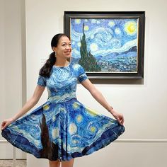 Get lost in the dreamy swirls of Van Gogh's The Starry Night with this stunning print dress. With a playful nod to the famous masterpiece, this dress adds an artful touch to your wardrobe. Let your inner artist shine in this unique and quirky piece. Van Gogh The Starry Night, Artist Van Gogh, Gogh The Starry Night, Artemisia Gentileschi, William Adolphe Bouguereau, The Starry Night, Hieronymus Bosch, Johannes Vermeer, Paul Cezanne