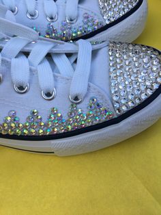 Tennis Converse, Sparkle Converse, Bling Ideas, Custom Shoes Diy