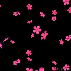 pink flowers are flying in the air on a dark blue background, and there is no image here to provide a caption for