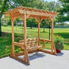 Callahan Pergola Swing Pergola Patio Woodworking Plans, Peaceful Backyard, Carport Patio, Deck Remodel, Backyard Swings, Pergola Swing, Grill Gazebo, Porch Swings