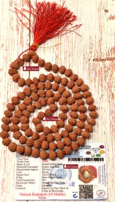 Product Name : Shri Rudram 10 Mukhi Rudraksha Mala / Ten Face Rudraksh Rosary Java Lab Certified 8-9 MM Origin : Java Bead Size : 8 - 9 MM Total Beads : 108+! Rosary Length : 32 Inches around the Neck. Attachment : Rosary Will be Shipped Along with its Lab Certificate Mala With Latkans For Navratri Puja, Navratri Puja Mala With Latkans, Festival Mala With Latkans For Puja, Mala With Latkans For Puja And Festivals, Red Spiritual Mala For Diwali, Traditional Brown Mala For Festivals, Traditional Multicolor Mala For Puja, Festive Red Mala For Puja, Multicolor Mala For Puja And Festive Occasions