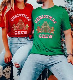 Get ready for the holidays with our cozy "Christmas Crew" sweatshirts, perfect for the entire family! Whether you're a parent, grandparent, or toddler, these matching family Christmas sweatshirts are designed to bring everyone together in festive style. Featuring fun and cheerful holiday designs, these sweatshirts are ideal for family photos, holiday parties, or lounging by the fire on Christmas morning. Made with soft, high-quality fabric for warmth and comfort, they're available in a variety of sizes, including toddler options. Celebrate the season as a crew with matching outfits that spread joy and holiday cheer! 🎀Welcome to the Modtrendy Clothing👕🎁 BLACK TEXT is used for Yellow, Heather Peach, White, Athletic Heather, Mint, Pink, Baby Blue Shirts. Other colored shirts have white tex Christmas Sweatshirt Family Photo, Family Christmas Sweaters Cricut, Baby Blue Shirts, Family Christmas Sweatshirts, Baby Blue Shirt, Blue Shirts, Text Shirt, Toddler Christmas, Clothing Black