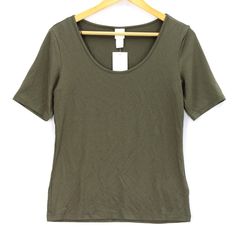 H&M T-Shirt Women's Solid Brown Short Sleeve Basics Round Neck Size Medium M Nwt Basic H&m Tops For Everyday, Basic Everyday H&m Tops, H&m Basic Short Sleeve T-shirt, Basic Short Sleeve T-shirt By H&m, Basic H&m Short Sleeve T-shirt, Green Cotton H&m Tops, H&m Relaxed Fit Short Sleeve Tops, H&m Fitted Short Sleeve Tops, Casual Green H&m Tops