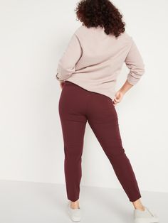 "The Pixie pants you love, now in a more flattering fit & fabric.  Double hook-and-bar closure and zip fly.  Diagonal on-seam pockets in front; decorative welt faux-pockets in back.  Smoothing pocket lining holds you in for a slimming effect.  Soft-w Pixie Pants, Red Tartan, Jack Black, Black Dots, Old Navy Women, Ankle Pants, Petite Size, Cranberry, Heather Grey