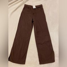 H&M - 11-12y - Brand New - Brown Brown H&m Jeans, H And M Twill Pants, H&m Wide Leg Twill Pants, Brown Twill Pants, Trendy H&m Straight Leg Bottoms, H&m Casual Pants For Fall, Trendy H&m Bottoms With Pockets, Casual H&m Pants For Fall, H&m Cotton Wide Leg Bottoms