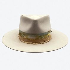 Sample Sale | Valeria Andino Hats Hamsa Charm, Felt Fedora, Crimp Beads, Head Pieces, Hat Ideas, Dyed Silk, Hand Dyed Silk, Silk Dyeing, Sample Sale