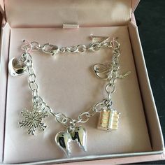 Victoria’s Secret Charm Bracelet Angel New In Box Nickel-free Silver Charm Bracelet Gift, Nickel-free Silver Jewelry Gift, Elegant Silver Charm Bracelet For Gifting, White Metal Charm Bracelet As A Gift, White Metal Charm Bracelet As Gift, Silver Charm Bracelet Gift, White Sterling Silver Charm Bracelet For Gift, White Sterling Silver Charm Bracelet Gift, Silver Metal Jewelry Gift