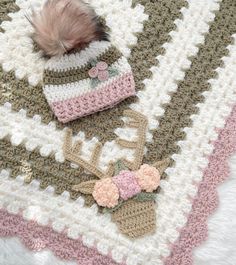 Crochet Baby Blanket Boho Baby Blanket Boho Deer Blanket Boho Stag Blanket Deer Boho Handmade Blanket Bedding - Etsy Boho Baby Blanket, Quick Crochet Blanket, Appliques Au Crochet, Boho Baby Blankets, Deer Blanket, Woodland Baby Blanket, Modern Crochet Blanket, Blanket Boho, Crocheted Blanket