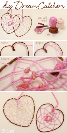 how to make a diy dream catcher for valentine's day - step by step instructions