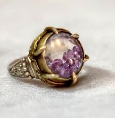 Kaleidoscope Shakers ring.Gilded sterling silver ring made of rock crystalls and amethysts. The size is 6 (USA) or by order. The diameter of the box is 0.5 inches. The amethysts are rolling  between two rock crystalls! Amethysts that play with You! This kind of rings can be made with many other variations and combinations of gems for Your request! The size is also for Your request! Double Diamond Ring, Dual Birthstone Ring, Mothers Day Rings, Custom Birthstone Ring, Sapphire Eternity Ring, Birthstone Ring Mothers, Silver Pearl Ring, Cheap Rings, Birthstone Stacking Rings