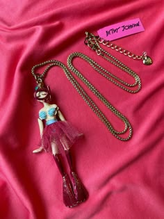 Betsey Johnson Jewels Of The Sea HUGE Scuba Diver Girl Tutu Doll Long Necklace  | eBay Swinging From Chandelier, Dangling Necklace, Mcbling Trashy Y2k, Scuba Diver Girls, Preppy Bedroom, Funny Jewelry, Jewel Of The Seas, Clothes Stickers, Grunge Jewelry