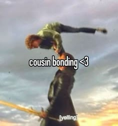 two people doing tricks on top of each other with the words cousin bonding 3 above them