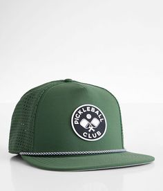 American Needle Pickleball Trucker Hat - Green , Men's Darkgreen Rubber patch perforated snapback hat One size fits most. 100% Polyester. Apparel & Accessories > Clothing Accessories > Hats Green Trucker Hat For Baseball Season, Green Flat Brim Hat With Logo Patch, Green Flat Bill Sports Hat, Sports Trucker Hat With Logo Patch And Flat Brim, Green Flat Bill Baseball Cap With Logo Patch, Green Snapback Hat With Logo Patch, Green Snapback Hat For Baseball Season, Green 5-panel Snapback Hat For Sports Events, Green 5-panel Baseball Cap For Sports