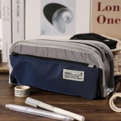 Casual Fashion Triple-layer Canvas Pencil Bag Large Capacity Pencil Case Pen Pencil Holder Student Stationery Organizer [23y 8m 22d] Black School Bags, Pen Pencil Holder, Stationery Organizer, Women Backpack Travel, Korean Stationery, Pad Bag, Pencil Case Stationery, Makeup Bag Organization, Handbags Casual