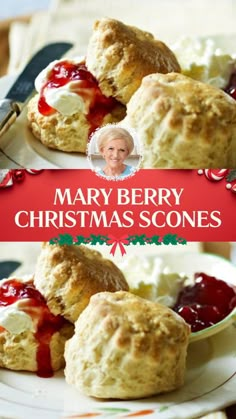 mary berry christmas scones on a plate