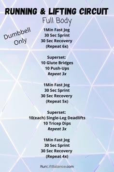 the running and lifting circuit workout plan