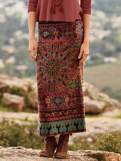 Cotton Blends Regular Fit Color Block Skirt Aztec Print Long Skirt, Luxury Multicolor Fall Skirt, Maxi Skirt Spring, Bohemian Maxi Skirt, Estilo Hippy, Color Block Skirt, Maxi Rok, Vintage Bohemian Style, Bohemian Blouses