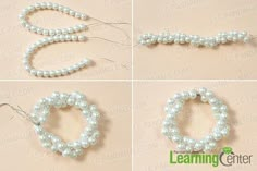 how to make a beaded bracelet with white pearls on the end and in the middle