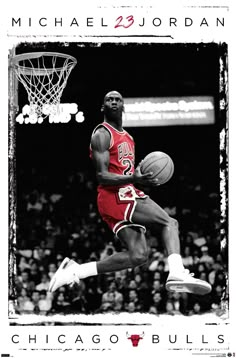 michael jordan in the chicago bulls poster