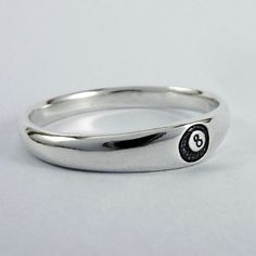 The 8 Ball stacker ring is handmade using the "lost wax method" in sterling silver with an oxidised, tumble and hand polished finish. Free express shipping and resizing on all rings within Australia. Silver 925 Rings, Hand Stamped Rings, Cool Men Rings, Funky Silver Rings, 8 Ball Ring, Silver Ring Handmade, Wax Cast Rings, 8ball Ring, Cute Rings Silver