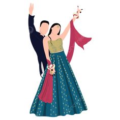 Indian Bride And Groom Illustration Wedding Invitations, Wedding Dance Illustration, Sangeet Caricature Couple, Wedding Couple Cartoon Marriage, Hindu Wedding Couple Cartoon, Sangeet Illustration, Indian Wedding Doodle, Indian Bride And Groom Illustration, Indian Wedding Illustration