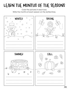 the seasons worksheet for kids