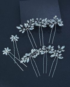 PRICES MAY VARY. This sparkle set of 8 crystal hair pins of clear rhinestones wired together creating a simple beautiful and truly vintage hair pins which is so timeless in its beauty, they will add an elegant yet subtle sparkle to your bridal hair. These shiny wedding hair clips are very light and will sit securely in your hair, easy and flexible to wear and comfortable to hold. These delicate wedding hair accessories will perfectly complement most wedding hairstyles - especially if matched wit Jeweled Hair Pins, Vintage Hair Pins, Bridal Hair Pin, Delicate Wedding, Bridesmaid Hair Accessories, Crystal Hair Pins, Bridal Hair Clip, Head Wear, Wedding Hair Clips