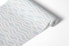 Contact paper with pattern of white lines on light blue background. Peel And Stick Contact Paper, Paper Shelf, Shelf Liner, Abstract Waves, Smooth Walls, Contact Paper, Drawer Liner, Environmentally Conscious, Accent Wall