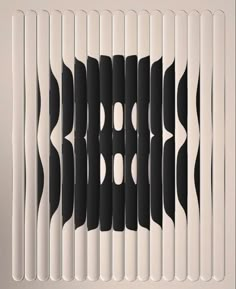 an abstract black and white design on the side of a radiator