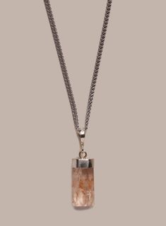 One of a Kind Genuine Morganite Pendant on 925 Sterling Silver Chain Jewelry WE ARE ALL SMITH: Men's Jewelry & Clothing.