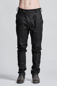 Washed Denim J-leg Mens Trouser With Contrast Scar Stitches by POWHA - Etsy Ukraine Tapered Dark Wash Bottoms For Spring, Tapered Rigid Denim Blue Bottoms, Tapered Rigid Denim Bottoms In Denim Blue, Dark Wash Tapered Pants For Spring, Dark Wash Pants With Contrast Stitching And Tapered Leg, Spring Dark Wash Tapered Pants, Baggy Straight Leg Bottoms With Contrast Stitching, Fall Denim Blue Pants With Contrast Stitching, Tapered Denim Blue Cropped Leg Bottoms