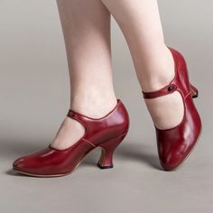 American Duchess: Anna May Women's 1920s Mary Jane High Heels (Oxblood) French Heels, Edwardian Boots, Cottage Core Dark Academia, Cottage Core Dark, Edwardian Shoes, Early 20th Century Fashion, 1920s Shoes, Historical Shoes, American Duchess