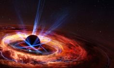 an artist's impression of a black hole in space