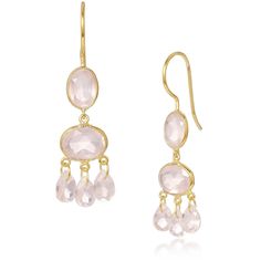 Fervor Montreal Earrings Rose Quartz Chandelier Earrings Stone Rose, Stone Settings, Chandelier Earrings, Gold Vermeil, Rose Quartz, The Beauty, Natural Stones, Pear, Jewelry Design