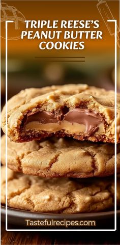 These Triple Reese’s Peanut Butter Cookies are a chocolate and peanut butter lover’s dream! With a rich peanut butter base, chunks of Reese’s cups, and a touch of chocolate chips, these cookies are the ultimate treat. Perfect for any occasion! #PeanutButterCookies #ReesesCookies #ChocolatePeanutButter #CookieLovers #PeanutButterTreats #ChocolateCookies #DessertRecipe