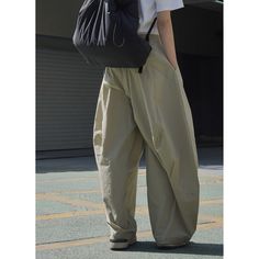 Summer Curved Wide Leg Apricot Casual Pants Fabric: Cotton Size: S, M, L, Multiple Color Selections: Apricot  Season: Spring, Fall, Summer Casual Baggy High-waisted Bottoms, Baggy Khaki Parachute Pants For Summer, Full Length Khaki Parachute Pants For Spring, Casual Baggy High-waisted Harem Pants, Khaki Full-length Parachute Pants For Summer, Trendy Baggy Khaki Bottoms, Casual Wide Leg Harem Pants For Outdoor, Versatile Khaki Pants, Versatile Khaki Trousers