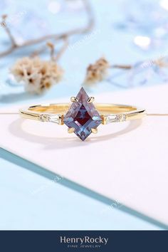 #kiteshapedring #alexandritering #engagementring #vintagering #yellowgoldring #baguettecutring #diamondring #moissanitering Gold Amethyst Diamond Ring For Wedding, Gold Asscher Cut Sapphire Ring For Wedding, Gold Asscher Cut Sapphire Wedding Ring, Gold Art Deco Baguette-cut Ring, Art Deco Gold Baguette Cut Ring, Gold Art Deco Baguette Cut Ring, Gold Sapphire Ring With Diamond Baguette Cut, Gold Moissanite Sapphire Ring As Gift, Gold Baguette-cut Topaz Ring For Wedding