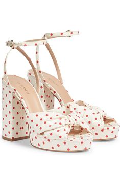 LK Bennett Amanda Block Heel Sandal (Women) | Nordstromrack Polka Dot Heels For Summer Party, Spring High Heel Sandals With Polka Dot Pattern, Polka Dot High Heel Sandals For Spring, Chic Polka Dot Open Toe Heels, Chic Polka Dot Heels For Spring, Preppy Heels, 1950s Swimsuit, Pink Adidas Shoes, Senior Things